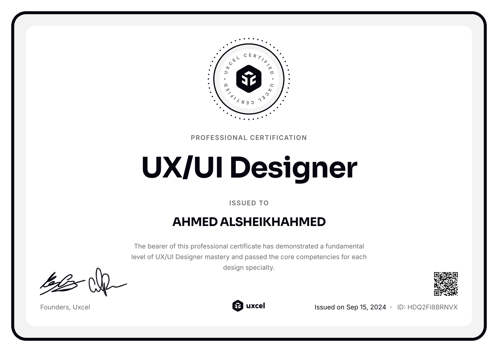 AHMED ALSHEIKHAHMED's certificate